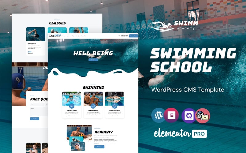 Swimm - Swimming Academy WordPress Elementor Theme theme free